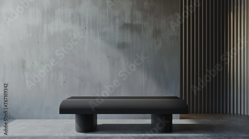Bold minimalistic advertising podium in matte grey, asserting a modern and understated elegance with its neutral shade , 3D illustration