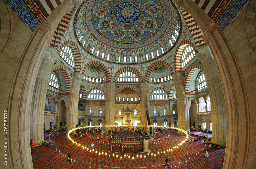 Selimiye Mosque, located in Edirne, Turkey, was built by Mimar Sinan in the 16th century.