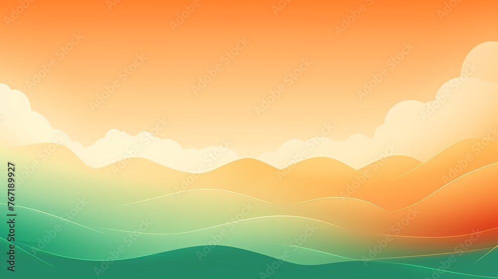 Behold a sunrise gradient background bursting with life, as radiant oranges melt into serene greens, igniting inspiration in graphic designs.