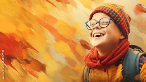 Wallpaper Mural Down syndrome persona, resilience and positivity, radiant joy, genuine smile. Torontodigital.ca