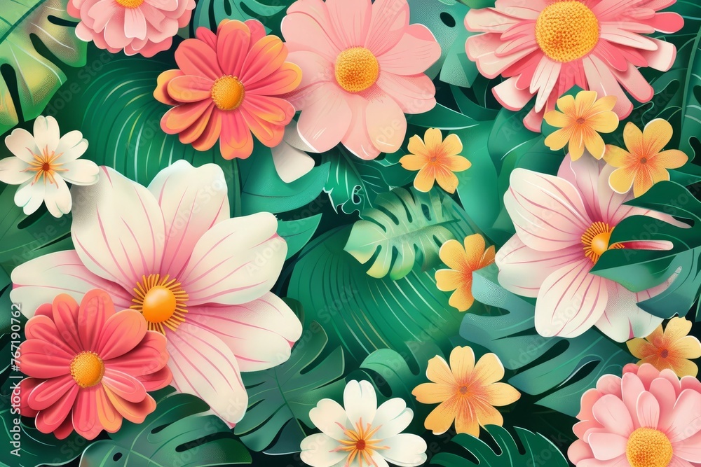 Colorful flowers spring sale discount