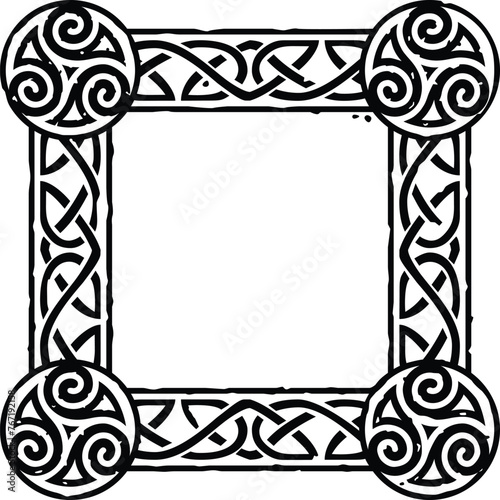 Small Square Celtic Border Frame - Tribal Spirals