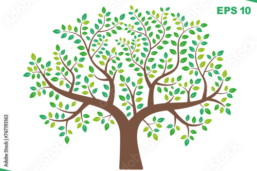 Vector green tree. Vector illustration