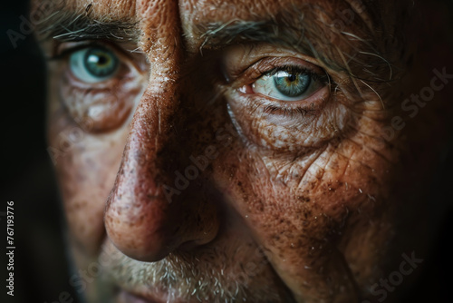 A resilient survivor, scars telling stories of strength and resilience close up, portrait,