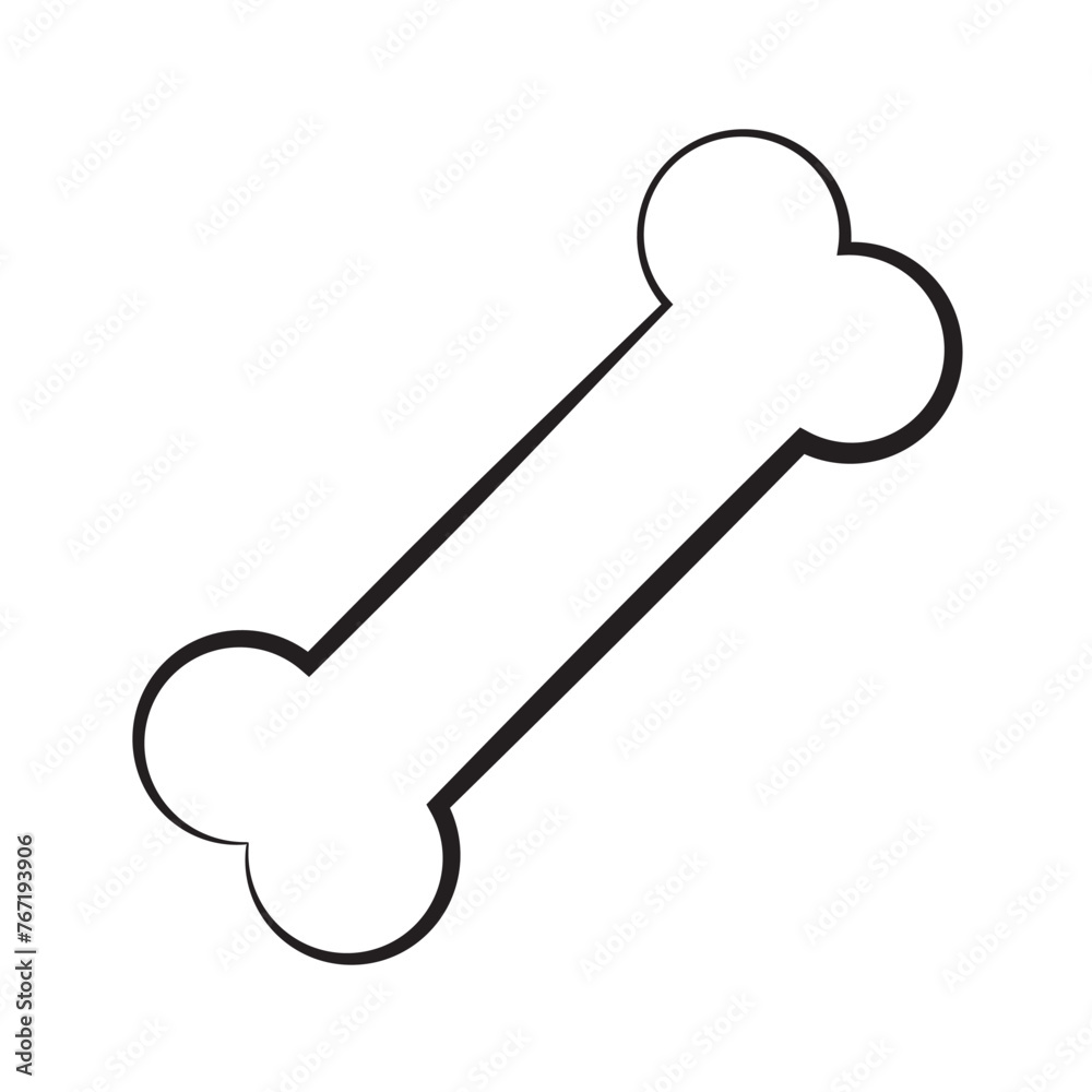 Black And White Outlined Dog Bone Cartoon Drawing Simple Design. Illustration Isolated On White Background eps10 Black And White Outlined Dog Bone Cartoon Drawing Simple Design. Illustration Isolated On White Background eps10