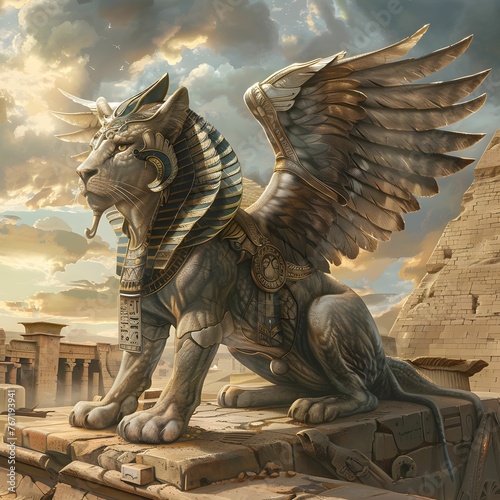 Ancient sphinx riddle, deserts guardian, wisdoms challenge