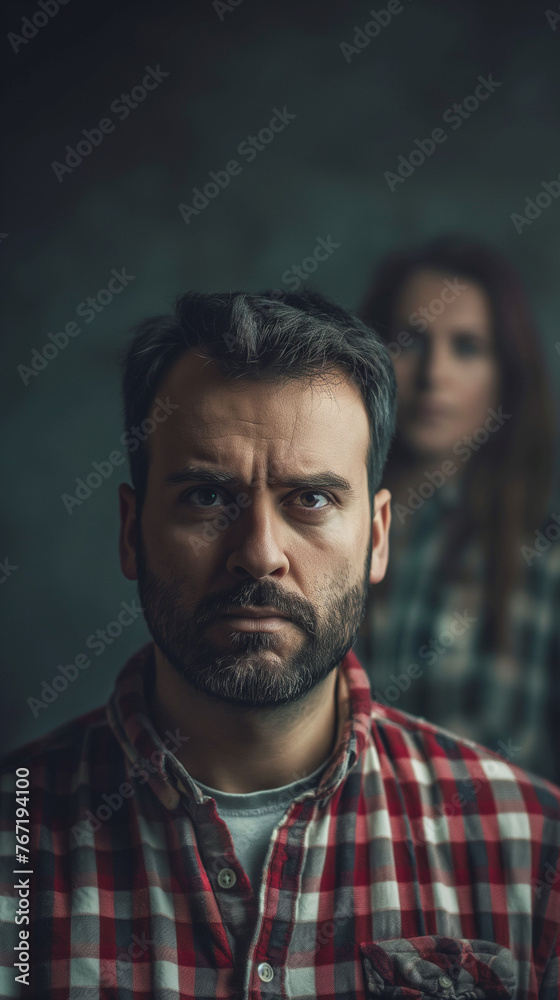 Digital photo of maximum quality of a man who is afraid to meet a woman. be sure to leave room for text in the background Digital photo of maximum quality of a man who is afraid to meet a woman. be sure to leave room for text in the background