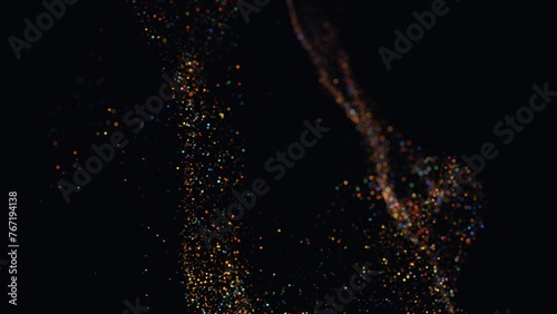3d rendering abstract particle isolated on black background