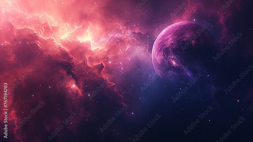Space exploration background concept with empty space. Vivid color. 
 - obrazy, fototapety, plakaty 