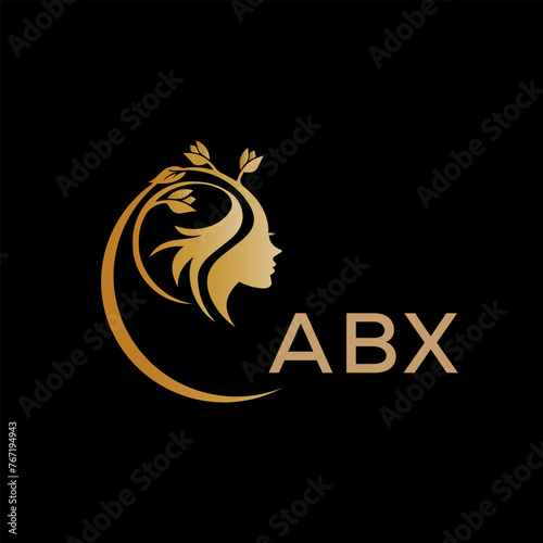 ABX letter logo. beauty icon for parlor and saloon yellow image on black background. ABX Monogram logo design for entrepreneur and business. ABX best icon. 