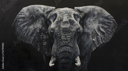 Gentle giant elephant, wise and serene, timeless presence