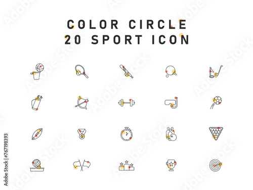 Simple Set Of 20 Sport Vector Icons For Web Isolated On White Background
