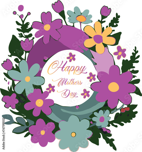 Happy mothers day ,card, illustration, day, vector, mother, mom, happy, design, love, background, banner, decoration, typography, gift, mommy, template, text, art, background with flowers and leaves