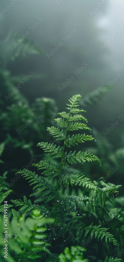 Obraz premium Background nature fern. Beautiful fern leaf texture in nature. Natural ferns in the morning dew