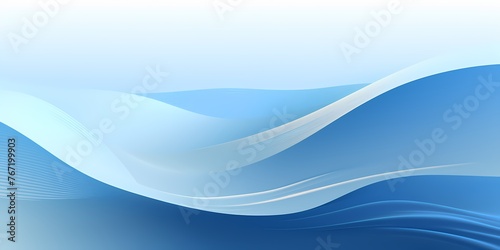 An abstract gradient waves illustration, with colors transitioning from baby blue to deep oceanic blue, offering a sense of calm and tranquility reminiscent of a serene seascape.