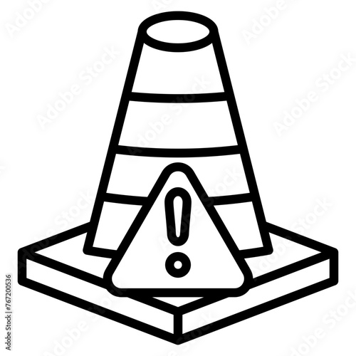 Safety Cone Design Elements Icons