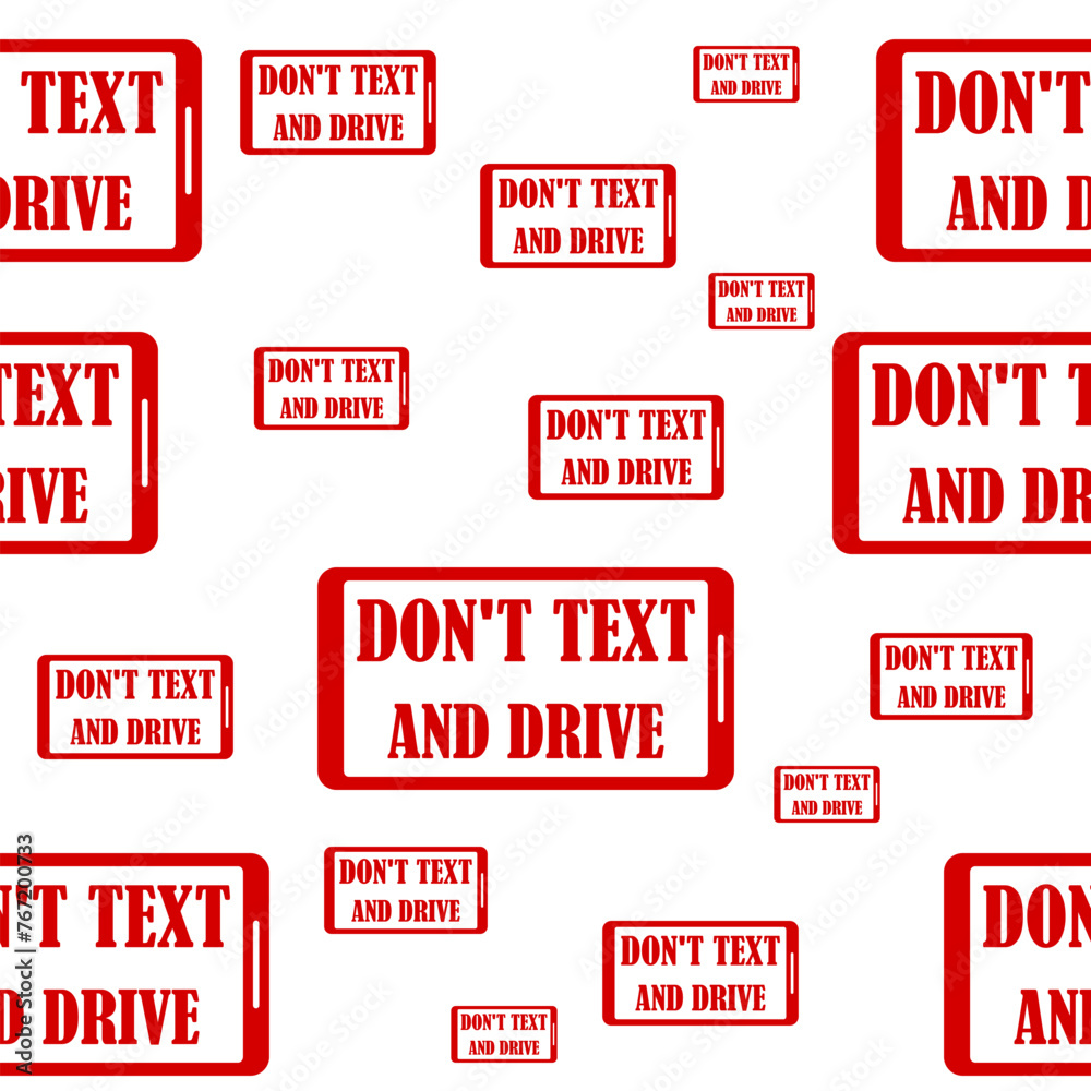 Don't text and drive icon seamless pattern Don't text and drive icon seamless pattern