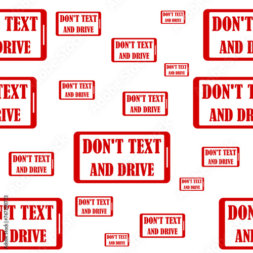 Don't text and drive icon seamless pattern