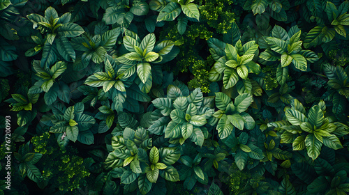 Aerial view of dense rainforest canopy, lush green, vibrant tone, decorative wallpaper, fine art, foundation, photorealistic