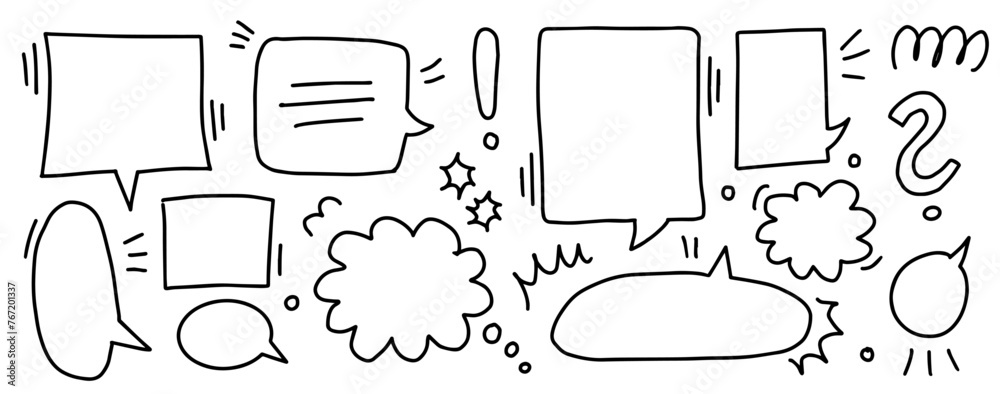 Obraz premium Hand drawn sketch elements speech bubble 