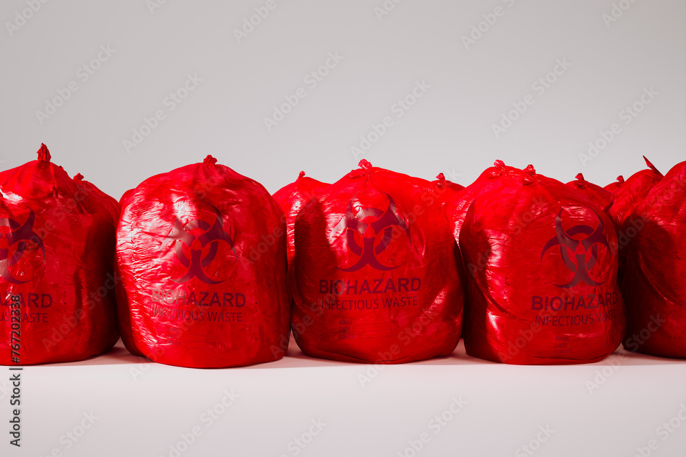 Red Biohazard Bags for Infectious Waste Management and Disposal