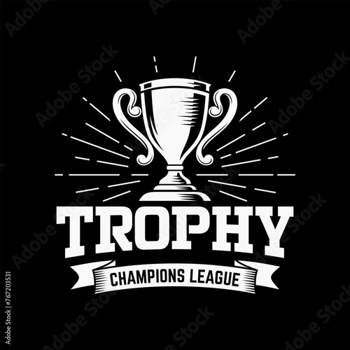 Trophy Tournament Badge Logo Design Vector Template