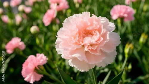 Scene Beautiful pink carnation flower featured in a captivating header