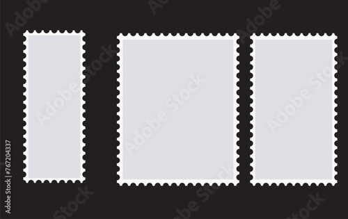 Postage stamp borders set vector