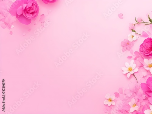 pink flowers with copy space background