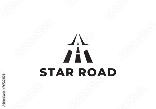 abstract road star logo icon design