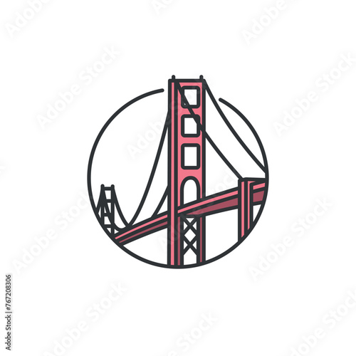 Suspension bridge connecting San Francisco Bay and the Pacific Ocean, US. The longest and the tallest suspension bridge in the world. San Francisco's most famous landmark. 