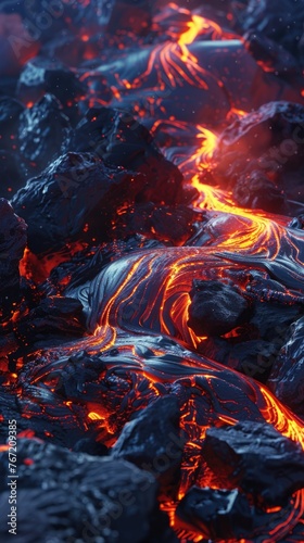 Epic visual stone with glowing lava below, a scene of raw power