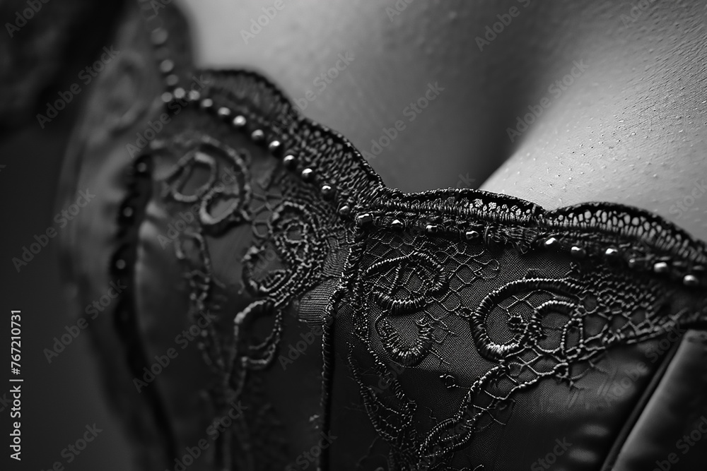 beautiful black lingerie - obrazy, fototapety, plakaty 