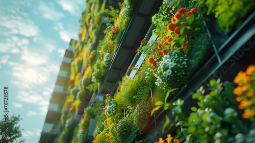 Building Overflowing With Lush Plants and Flowers