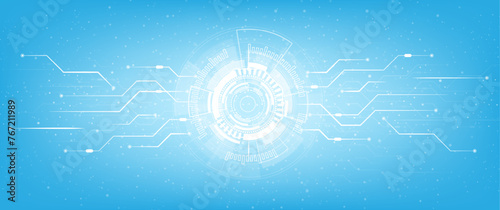 Abstract technology speed concept. Technology chip processor background circuit board blue technology background vector. 