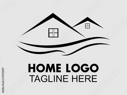 home property logo Stay Home Concept,home love heart icon Home property logo House design element home business company logo Coronavirus - Stay at Home Symbol.