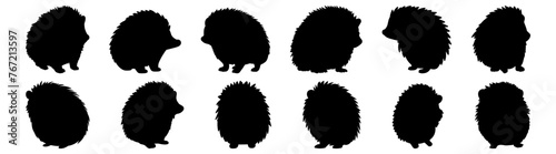 Hedgehog silhouette set vector design big pack of illustration and icon