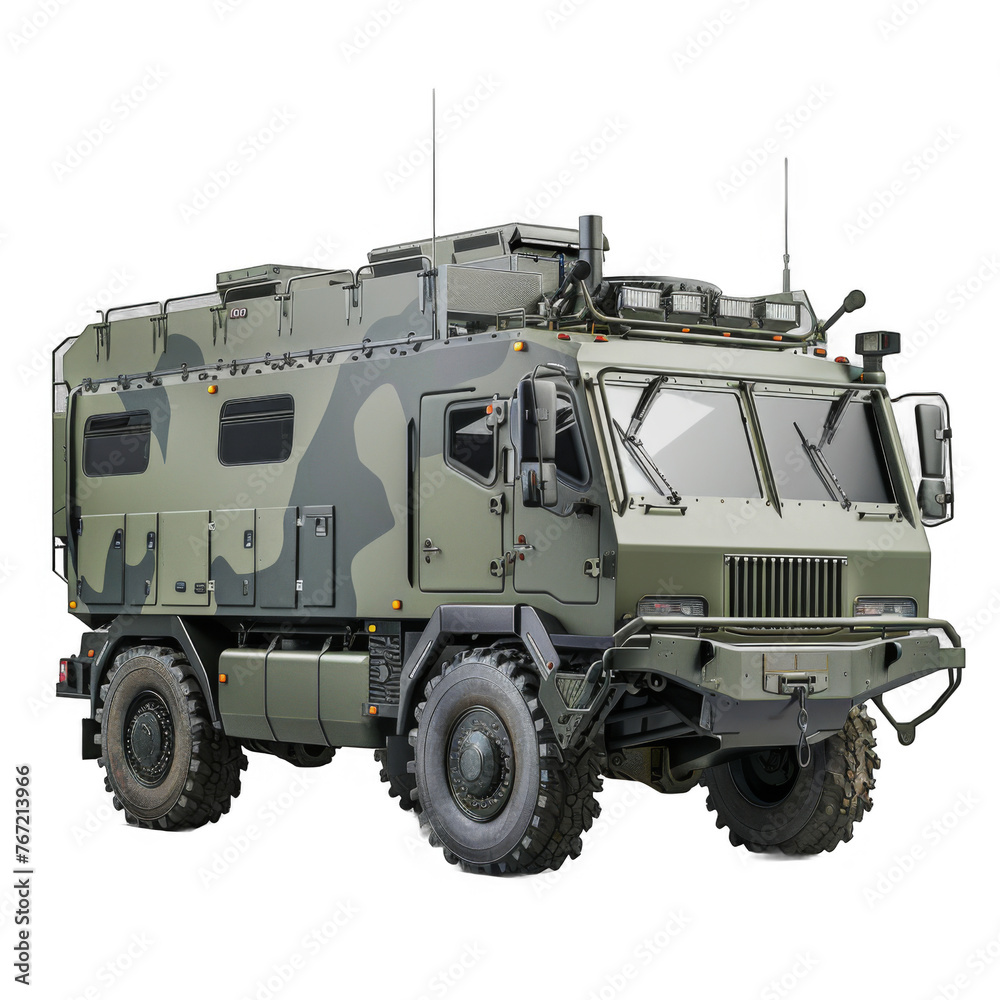Command center vehicle isolated on transparent background