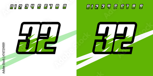 racing number 22 in green for sports, racing, racing and esports