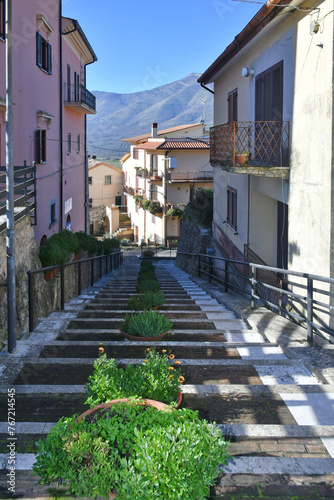 A street in Pastena  a medieval village in Lazio  Italy.