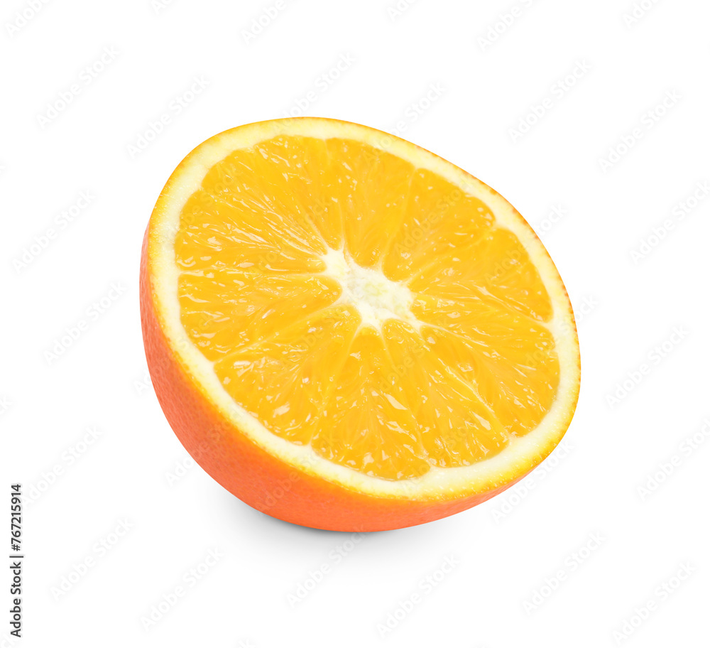 Citrus fruit. Half of fresh orange isolated on white Citrus fruit. Half of fresh orange isolated on white
