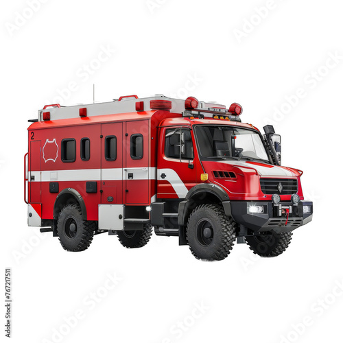 Disaster response vehicle isolated on transparent background
