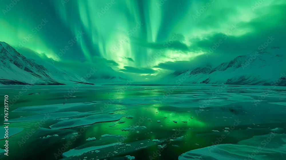 Experience the majesty of northern landscapes with aerial shots capturing wild life against the backdrop of the aurora in Alaska