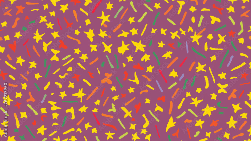 Whimsical Celebration: Vibrant Hand-Drawn Sprinkle Seamless Pattern - A Vector Delight