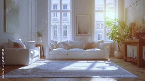 A Fully Furnished Living Room
