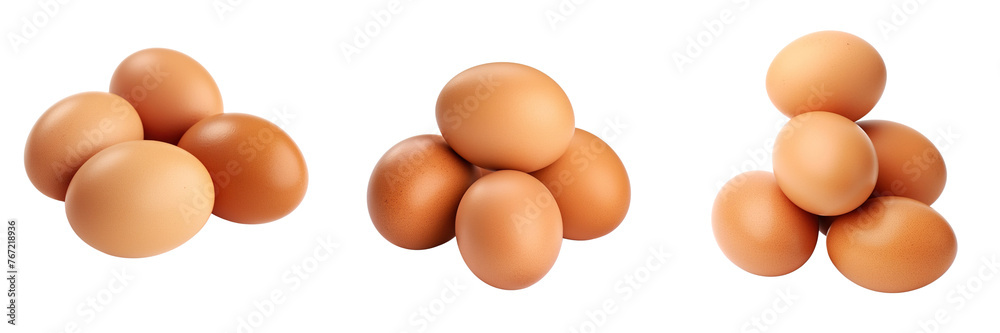 Collection of chicken eggs isolated on white or transparent background Collection of chicken eggs isolated on white or transparent background