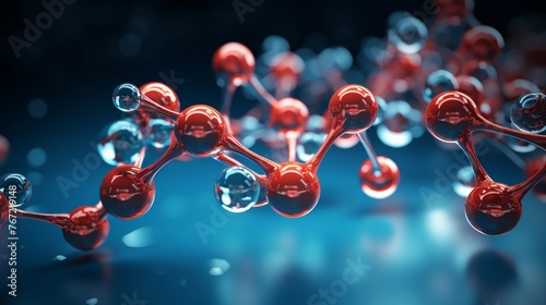 Detailed molecule model displayed on science themed background for enhanced visualization
