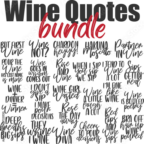 Wine Quotes Vector Bundle