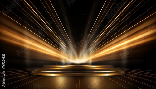 Golden luxury stage venue background