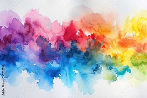 Color Transition in Abstract Watercolor Stain: Creative and Artistic Paint Splatter with Shapeless, Amorphous Forms